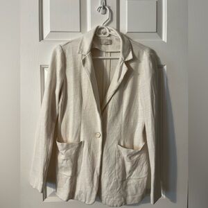 LOFT Cream Blazer with Front Pockets